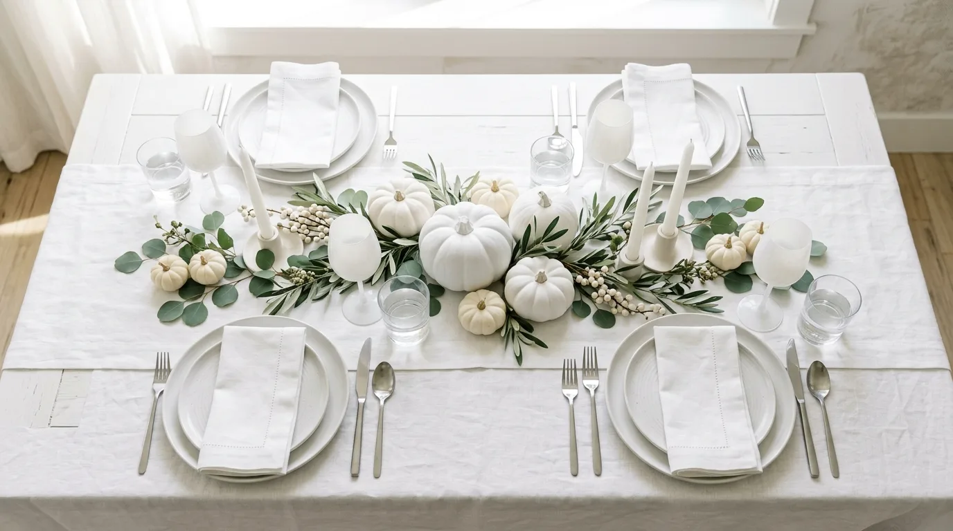 Use one controlled fall palette across the table inspiration for a fall dining table.